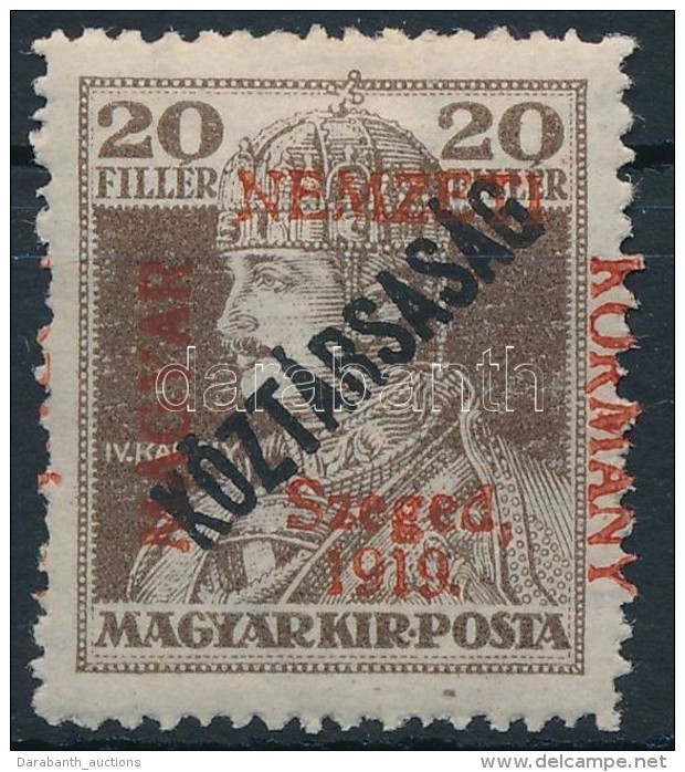 * Szeged 1919 Károly/Köztársaság 20f (**25.000) / Mi 11 Signed: Bodor - Otros & Sin Clasificación