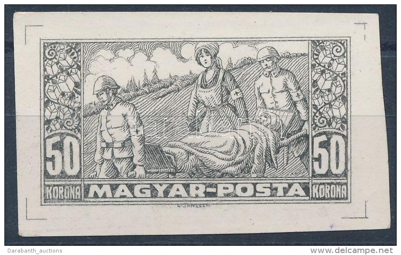 (*) Debrecen 1919 Segélybélyeg 50K Próbanyomat / Auxiliary Stamp 50K Proof.  Signed: Bodor - Otros & Sin Clasificación
