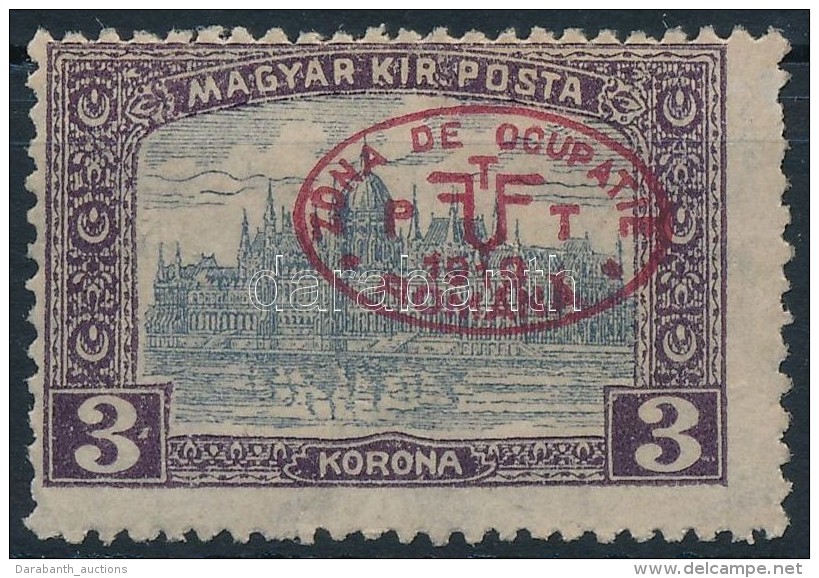 * Debrecen I. 1919 Parlament 3K Piros Felülnyomással (**9.000) / Mi 31a With Red Overprint. Signed:... - Otros & Sin Clasificación