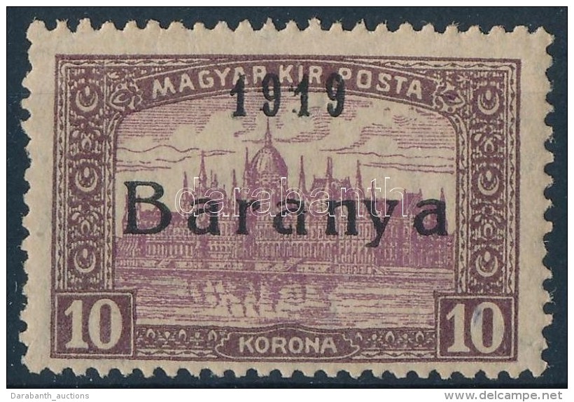 ** Baranya I. 1919 Parlament 10K Antikva Számokkal (44.000) / Mi 34 With Antiqua Numbers. Signed: Bodor... - Otros & Sin Clasificación