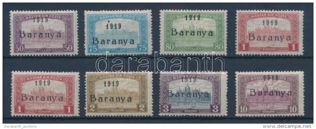 * Baranya I. 1919 Parlament Sor Antikva Számokkal (34.400) / Mi 27-34 With Antiqua Numbers. Signed: Bodor - Otros & Sin Clasificación