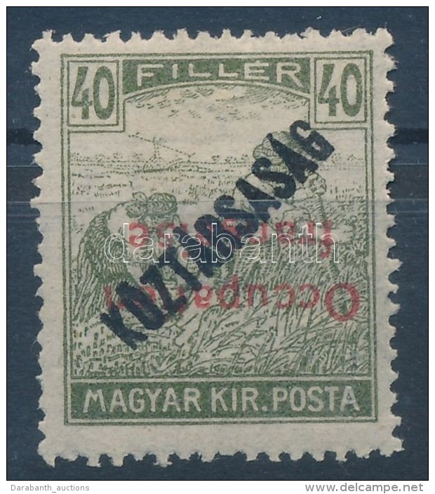 * Arad 1919 Arató/Köztársaság 40f Fordított Felülnyomással / Mi 37... - Otros & Sin Clasificación