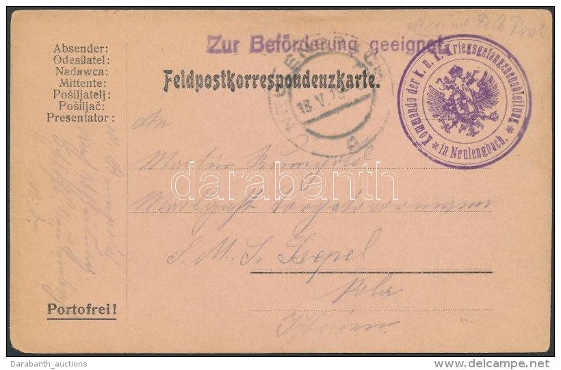 1915 Tábori Posta LevelezÅ‘lap / Field Post Cover 'Kommando Der K.u.k. Kriegsgefangenenabteilung In... - Otros & Sin Clasificación