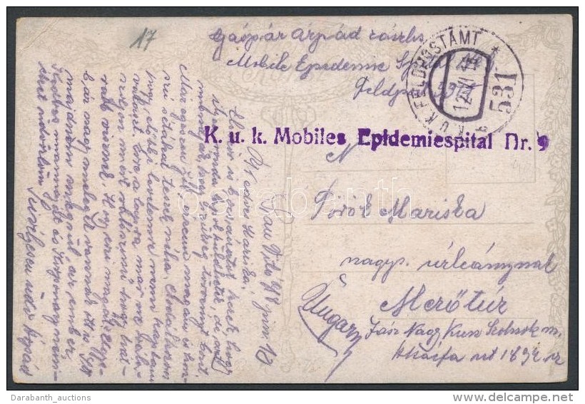 1918 Tábori Posta Képeslap / Field Postcard 'K.u.k. Mobiles Epidemiespital Nr.9' + 'FP 531 B' - Otros & Sin Clasificación