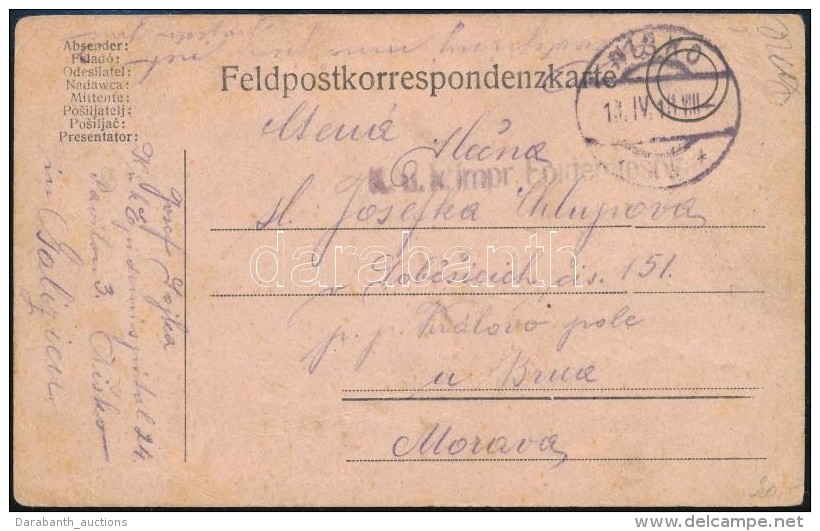 1918 Tábori Posta LevelezÅ‘lap Kézzel Készült Rajzzal / Field Post Cover With Drawing... - Otros & Sin Clasificación