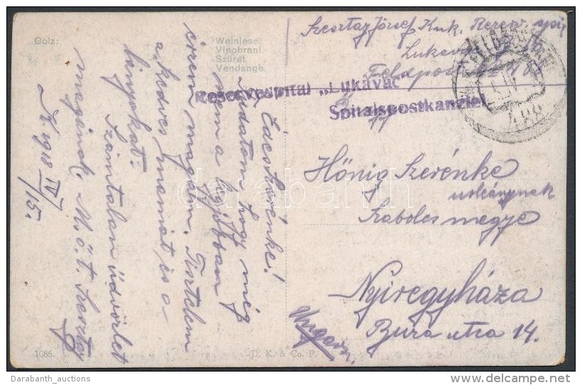 1918 Tábori Posta Képeslap / Field Postcard 'Reservespital Lukavac Spitalspostkanziel' + 'FP 488' - Otros & Sin Clasificación