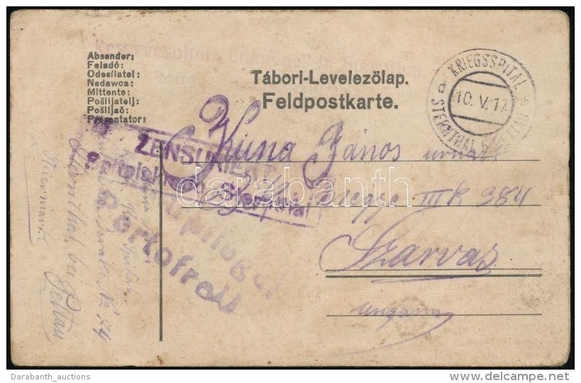 1917 Tábori Posta LevelezÅ‘lap / Field Postcard 'Reservespital Lukavae In Sternthal...' + 'KRIEGSPITAL D... - Otros & Sin Clasificación