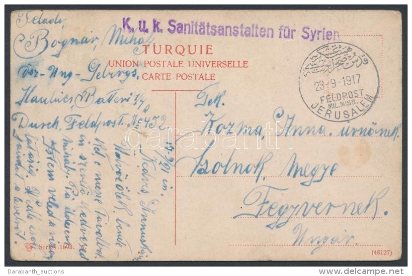 1917 Tábori Posta Képeslap Török-német Bélyegzéssel / Field Postcard... - Otros & Sin Clasificación