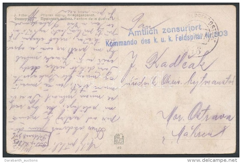 1917 Tábori Posta Képeslap / Field Postcard 'Kommando Des K.u.k. Feldspital Nr. 803' + 'EP 346' - Otros & Sin Clasificación