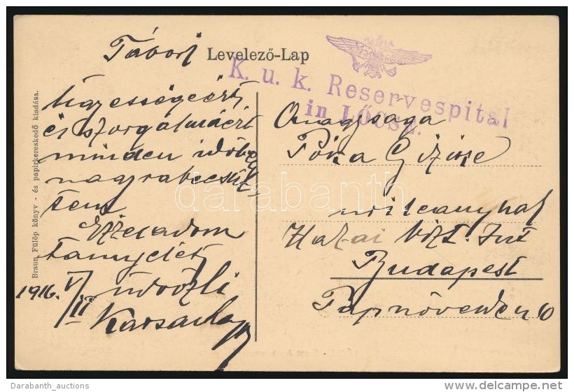 1916 Tábori Posta Képeslap / Field Postcard 'K.u.k. Reservespital In LÅCSE' - Otros & Sin Clasificación