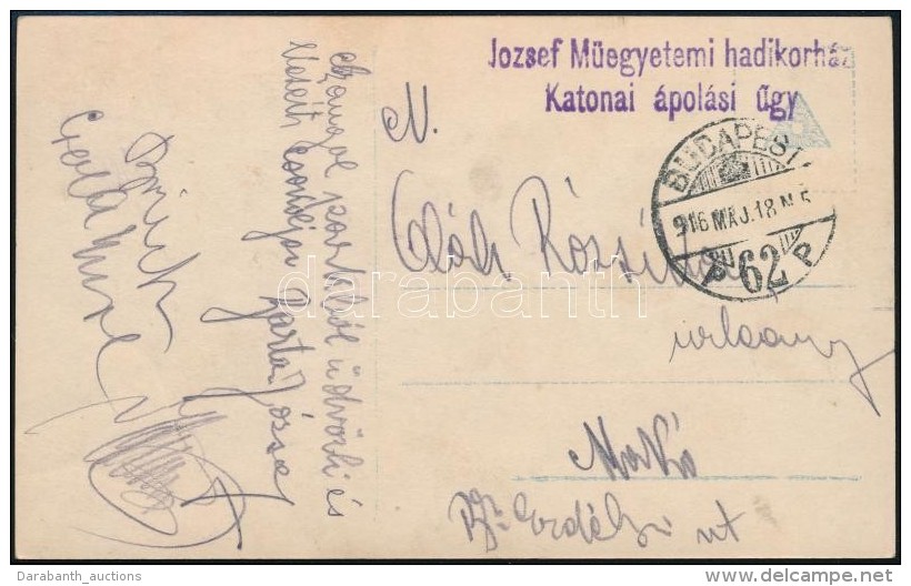 1916 Tábori Posta Képeslap / Field Postcard 'József MÅ±egyetemi Hadikórház... - Otros & Sin Clasificación