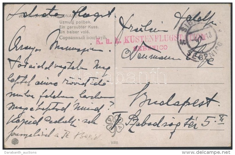 1918 Tábori Posta Képeslap / Field Postcard 'K.u.k. KUSTENFLUGSTATION SEBENICO' - Otros & Sin Clasificación