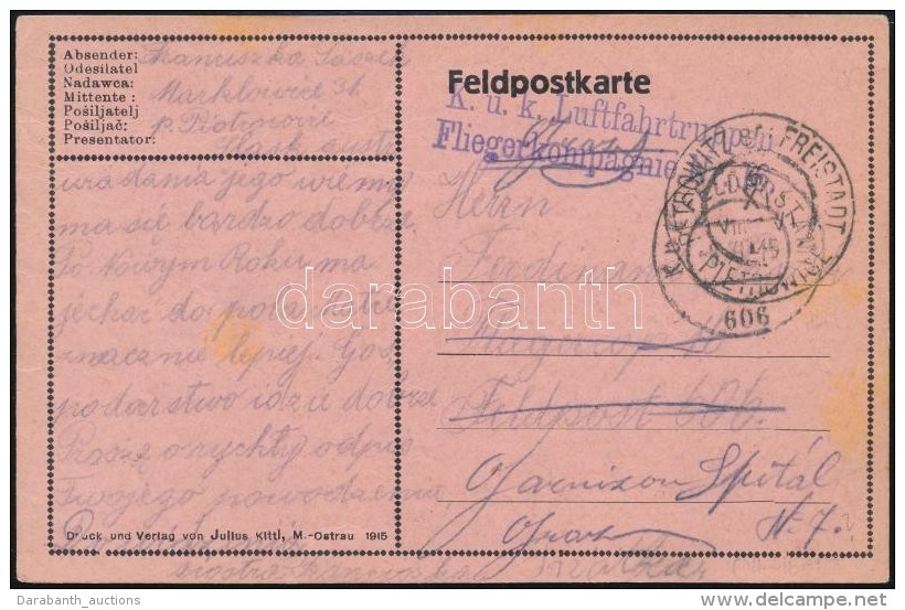 1916 Tábori Lap / Field Postcard 'K.u.k. Luftfahrtruppen Fliegerkompagnie Nr. 16.' + 'FP 606' - Otros & Sin Clasificación