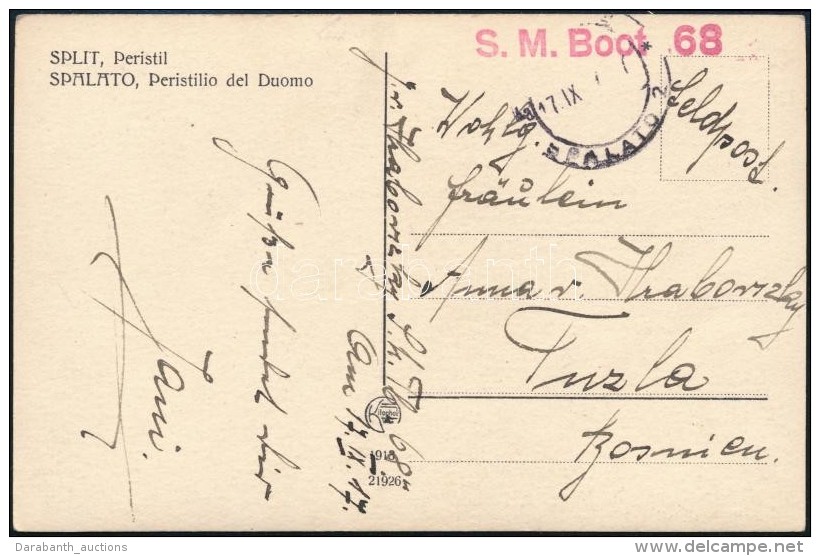 1917 Tábori Posta Képeslap / Field Postcard 'S.M. Boot 68' - Otros & Sin Clasificación