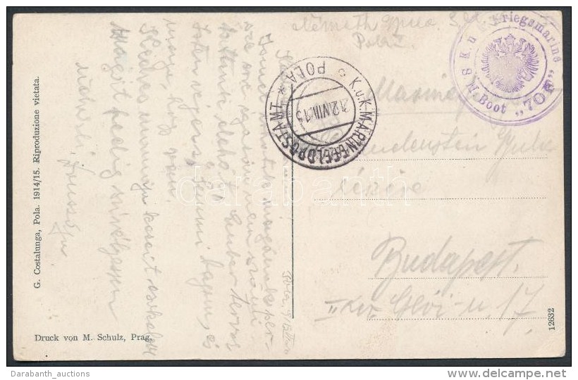 1916 Képeslap Haditengerészeti Postával / Navy Mail Postcard 'K.u.k. Kriegsmarine / S.M.S. ... - Otros & Sin Clasificación
