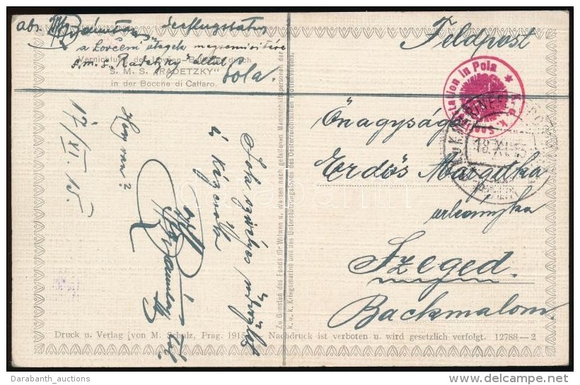 1915 Képeslap / Postcard 'K.u.k. Seeflugstation In Pola' + MFP POLA' - Otros & Sin Clasificación