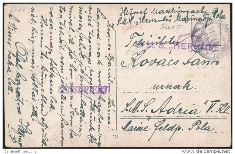~1915 Tábori Posta Képeslap / Field Postcard 'S.M.S. HERKULES' - Otros & Sin Clasificación