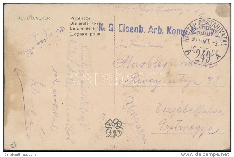 1917 Tábori Posta Képeslap / Field Postcard 'K.G. Eisenb. Arb. Komp.' + 'HP 249 A' - Otros & Sin Clasificación