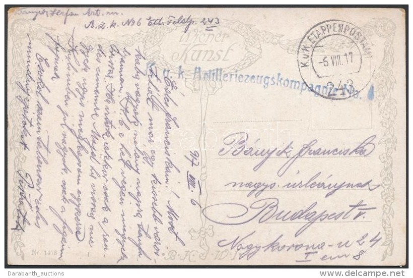1917 Tábori Posta Képeslap / Field Postcard 'K.u.k. Artilleriezeugskompagnie' + 'EP 243' - Otros & Sin Clasificación