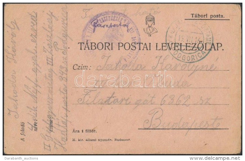1916 Tábori Posta LevelezÅ‘lap / Field Postcard 'M. Kir. Nagyváradi 4.( NépfelkelÅ‘... - Otros & Sin Clasificación