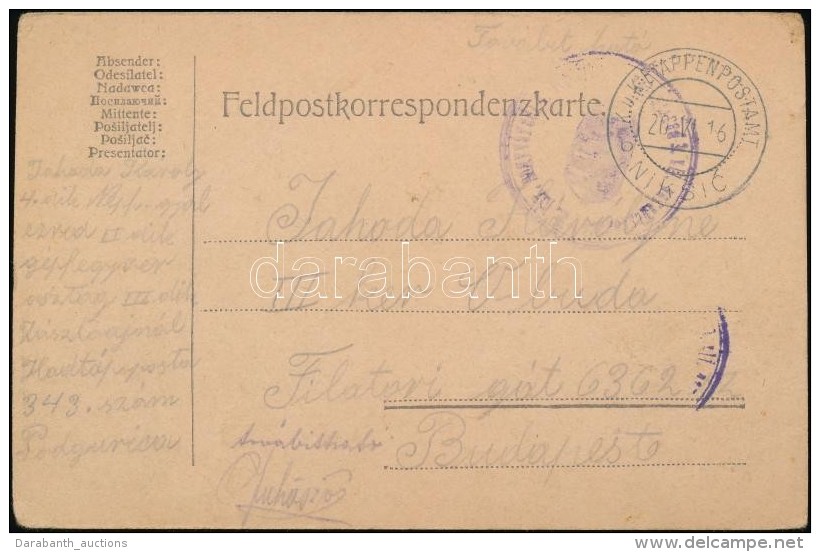 1916 Tábori Posta LevelezÅ‘lap / Field Postcard 'M. Kir. Nagyváradi (4. NépfelkelÅ‘... - Otros & Sin Clasificación