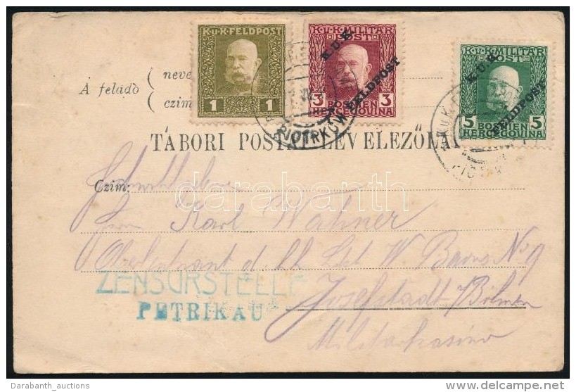 Bosznia-Hercegovina 1915 Tábori Posta LevelezÅ‘lap 3 SzínÅ± Bélyeges... - Otros & Sin Clasificación
