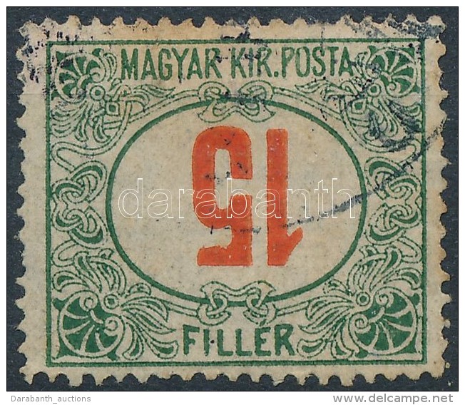 O 1915 Pirosszámú Zöldportó 15f Fordított értékszám / Postage... - Otros & Sin Clasificación