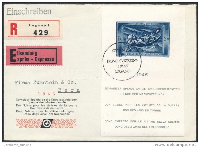 1945 Ajánlott Expressz Levél / Mi Block 11 On Registered Express Cover - Autres & Non Classés