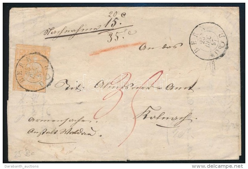 1857 Portós Levél / Cover With Postage Due - Otros & Sin Clasificación