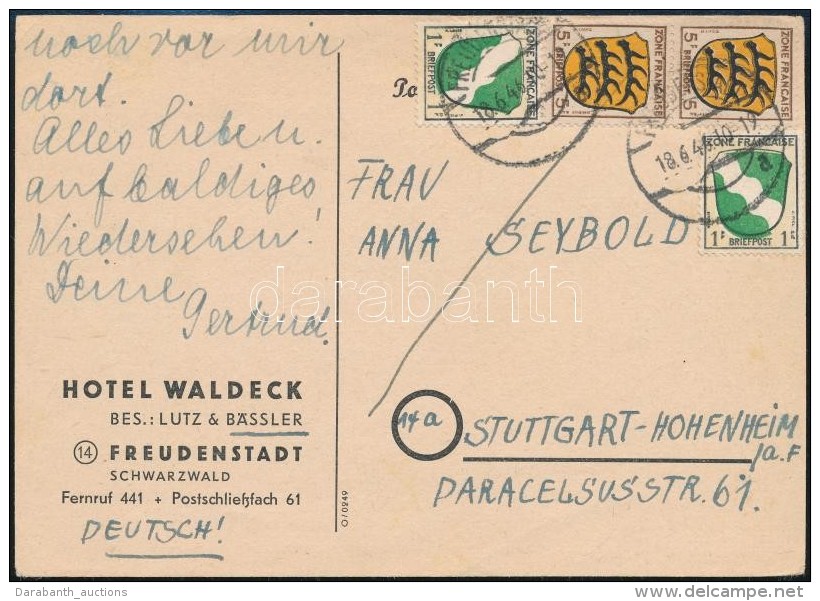 1946 LevelezÅ‘lap 16Pf Bérmentesítéssel Stuttgartba / Postcard To Stuttgart - Otros & Sin Clasificación