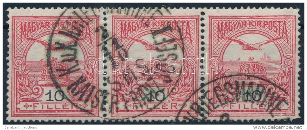 O 1909 Turul 10f Hármascsík / Stripe Of 3 'K.u.K. KRIEGSMARINE S.M.S. KAISER FRANZ JOSEF I' - Otros & Sin Clasificación