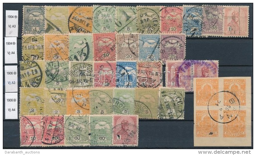 O 1904-1906 41 Db Turul Bélyeg Fordított Vízjellel / 41 Turul Stamps With Inverted Watermarks - Otros & Sin Clasificación