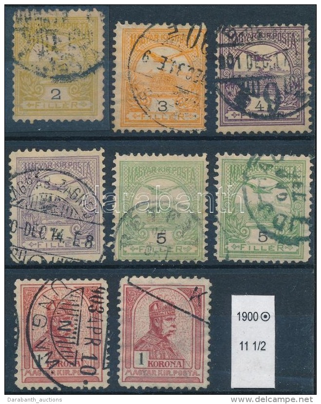 O 1900 8 Db Turul 11 1/2 Fogazással / 8 Turul Stamps  11 1/2 Perforation - Otros & Sin Clasificación