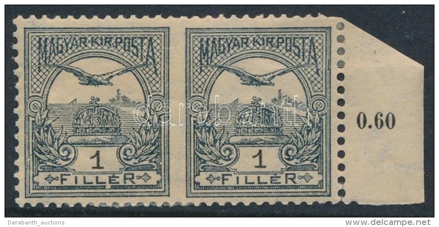 * 1900 Turul 1f Középen Fogazatlan ívszéli Pár (12.000) / Mi 54 Margin Pair... - Otros & Sin Clasificación