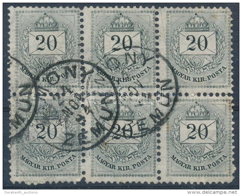 O 1881 20kr Hatostömb / Block Of 6 'ZIMONY ZEMUN' - Otros & Sin Clasificación