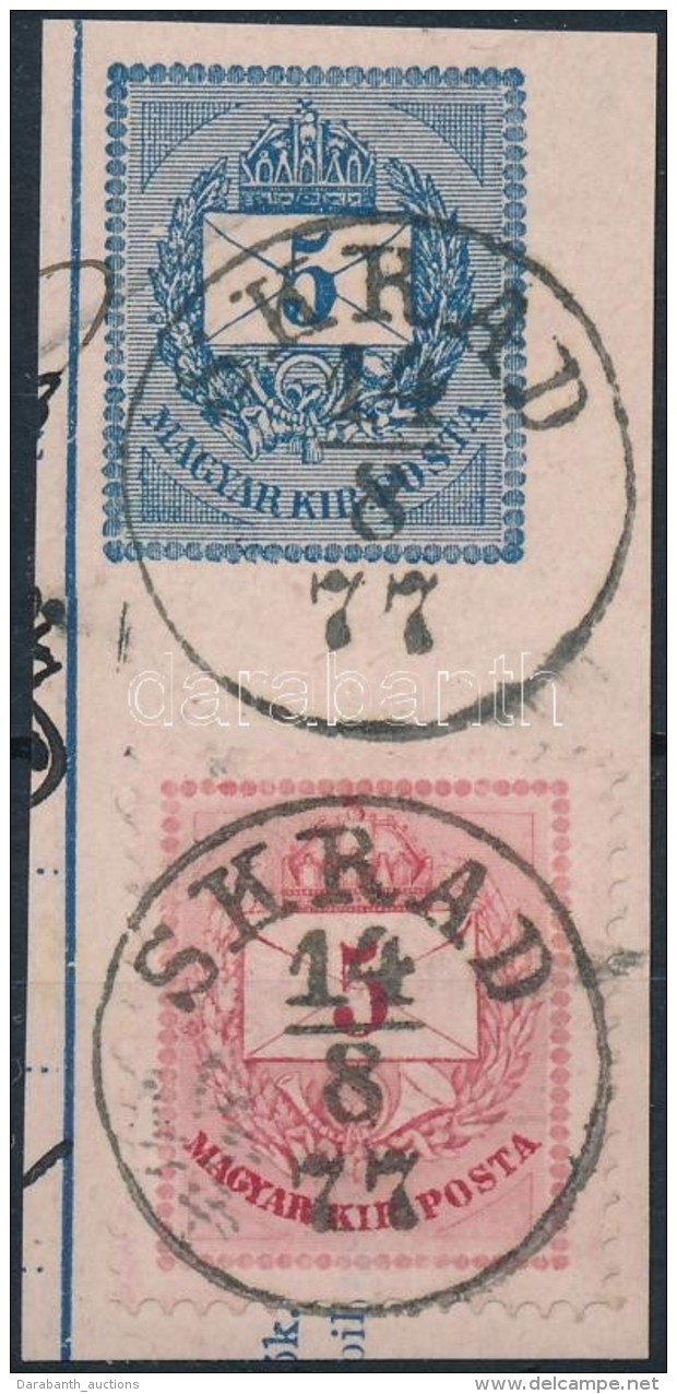 1874 Színesszámú 5kr Díjjegyes 5kr Kivágáson Lemezhibával / Mi 17... - Otros & Sin Clasificación