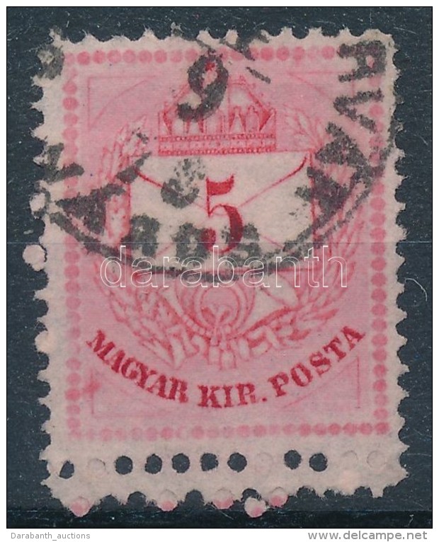 O 1874 5kr Lemezhiba, Alul KettÅ‘s Fogazás / Mi 17 With Plate Flaws And  Double Perforation - Other & Unclassified