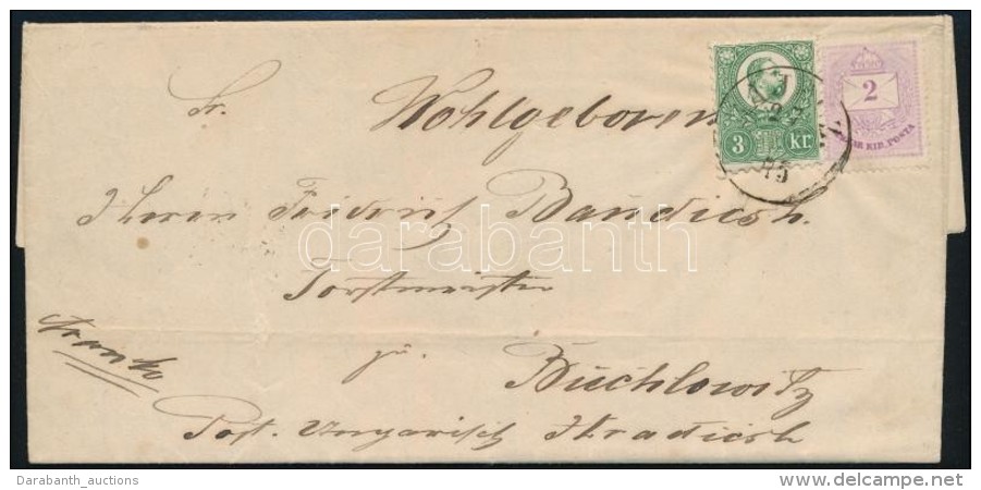 1875 Réznyomat 3kr és Színesszámú 2kr Vegyes Bérmentesítés... - Otros & Sin Clasificación