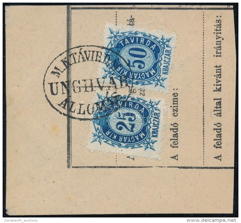 ~1874 Távirat Darab Ritka Luxus Bélyegzéssel / Telegramm Cutting With Luxury Cancellation... - Otros & Sin Clasificación