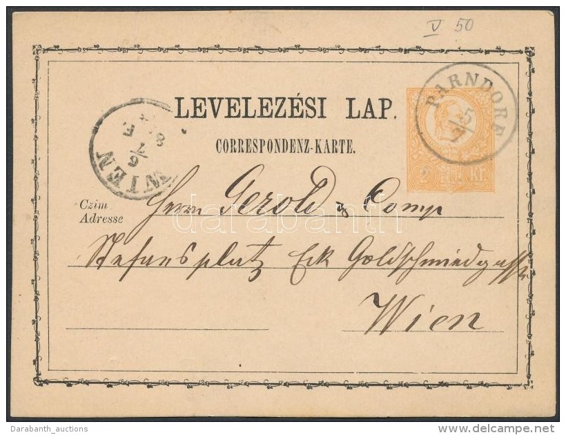 1874 Díjjegyes LevelezÅ‘lap / PS-card 'PARNDORF' - 'WIEN' - Other & Unclassified