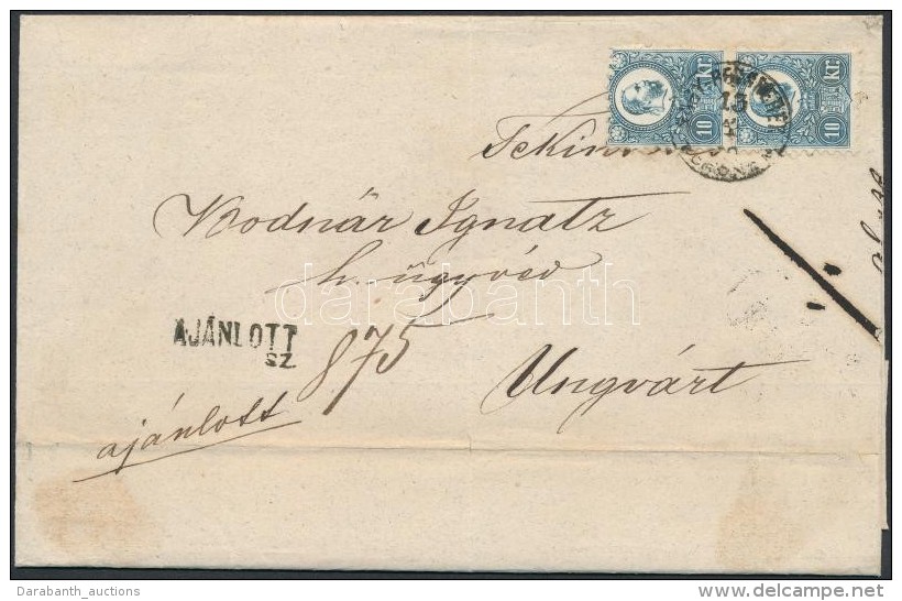 1873 Réznyomat 10kr Pár Ajánlott Levélen / Mi 11 Pair On Registered Cover... - Other & Unclassified