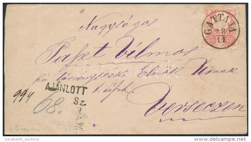 1873 Réznyomat 5kr + 10kr Ajánlott Levélen / Mi 10 +11 On Registered Cover 'GATTAJA' - 'DETTA'... - Other & Unclassified