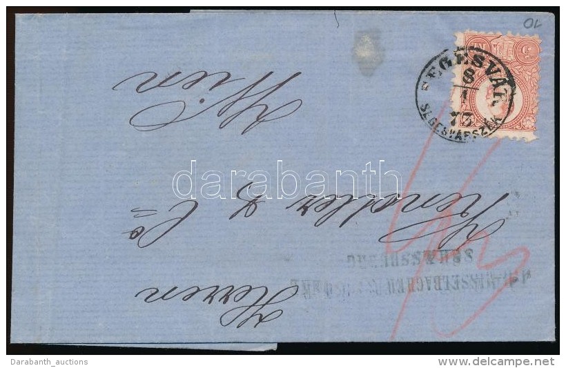 1873 Réznyomat 5kr Levélen / Mi 10 On Cover 'SEGESVÁR / SEGESVÁRSZÉK' (Gudlin R) - Other & Unclassified