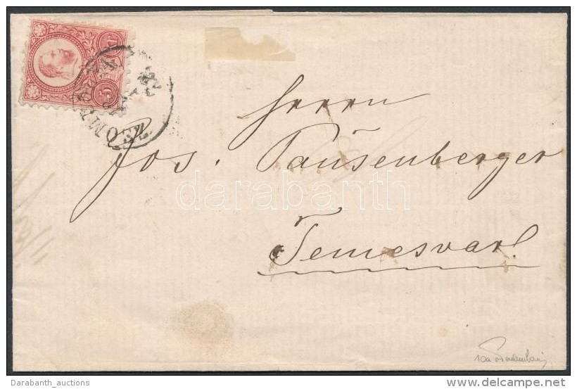 1872 Réznyomat 5kr Levélen / Mi 10 On Cover 'ZSOMBOLYA' - 'TEMESVÁR' Signed: Ferchenbauer - Otros & Sin Clasificación