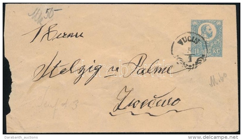 1871 10kr Díjjegyes LevelezÅ‘lap / 10kr PS-card 'VUCIN' - Zvecevo (RR!) - Otros & Sin Clasificación