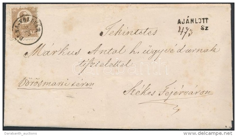 1872 KÅ‘nyomat 15kr Ajánlott Levélen, Luxus Küldemény! / Mi 5 On Registered Cover... - Otros & Sin Clasificación