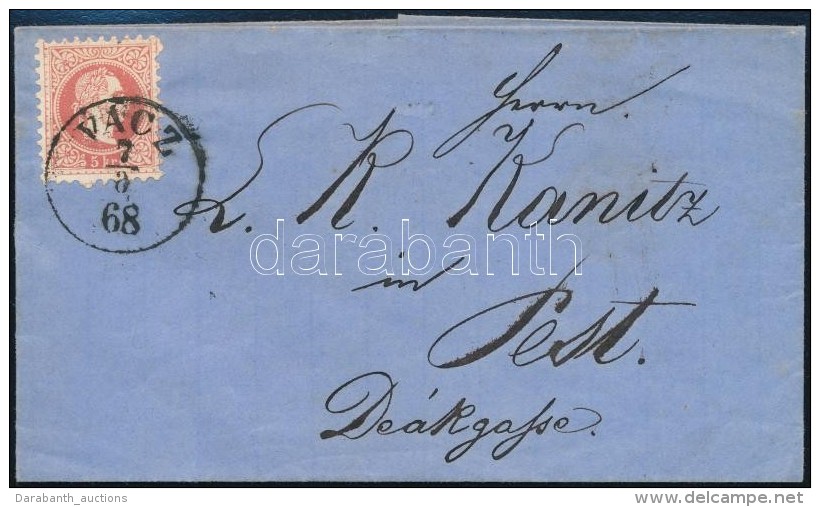 1868 5kr Levélen / On Cover 'VÁCZ' - Pest (fordított '6' A Hónapban / Inverted '6' In... - Otros & Sin Clasificación