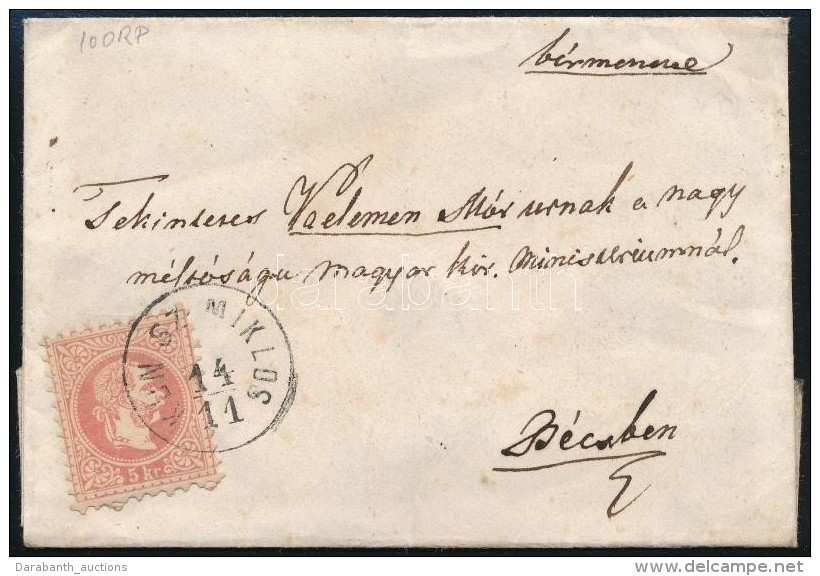 1868 5kr Levélen / On Cover 'KUN SZ. MIKLOS' - Bécs - Otros & Sin Clasificación