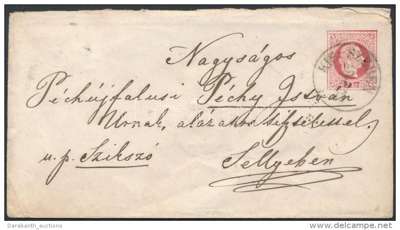 1867 5kr Díjjegyes Levél Lemezhibával / 5kr PS-cover With Plate Variety 'KIS-SZEBEN' (Gudlin... - Otros & Sin Clasificación