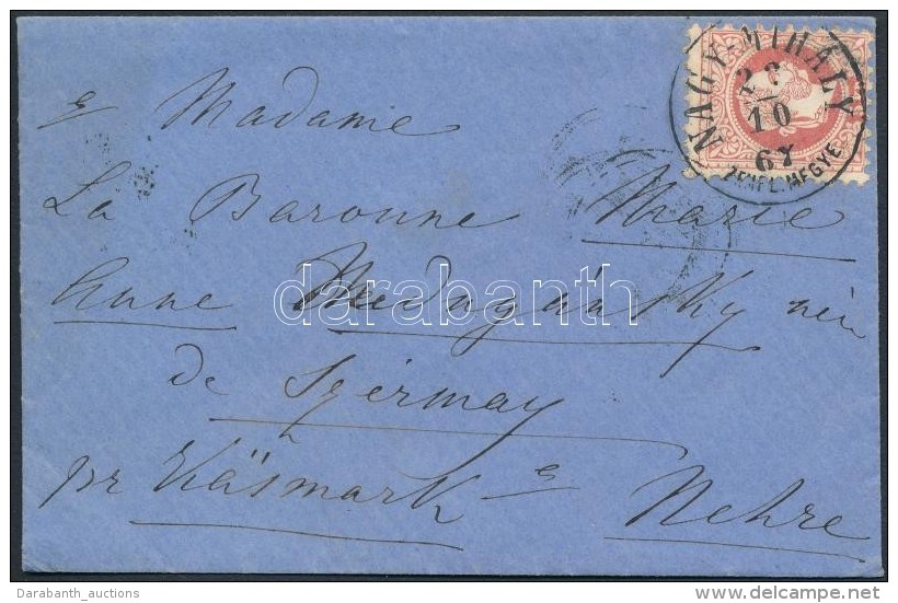 1867 5kr Levélen / On Cover 'NAGY-MIHÁLY ZEMPL.MEGYE' - 'KASSA' - 'KÉSMÁRK' - Otros & Sin Clasificación